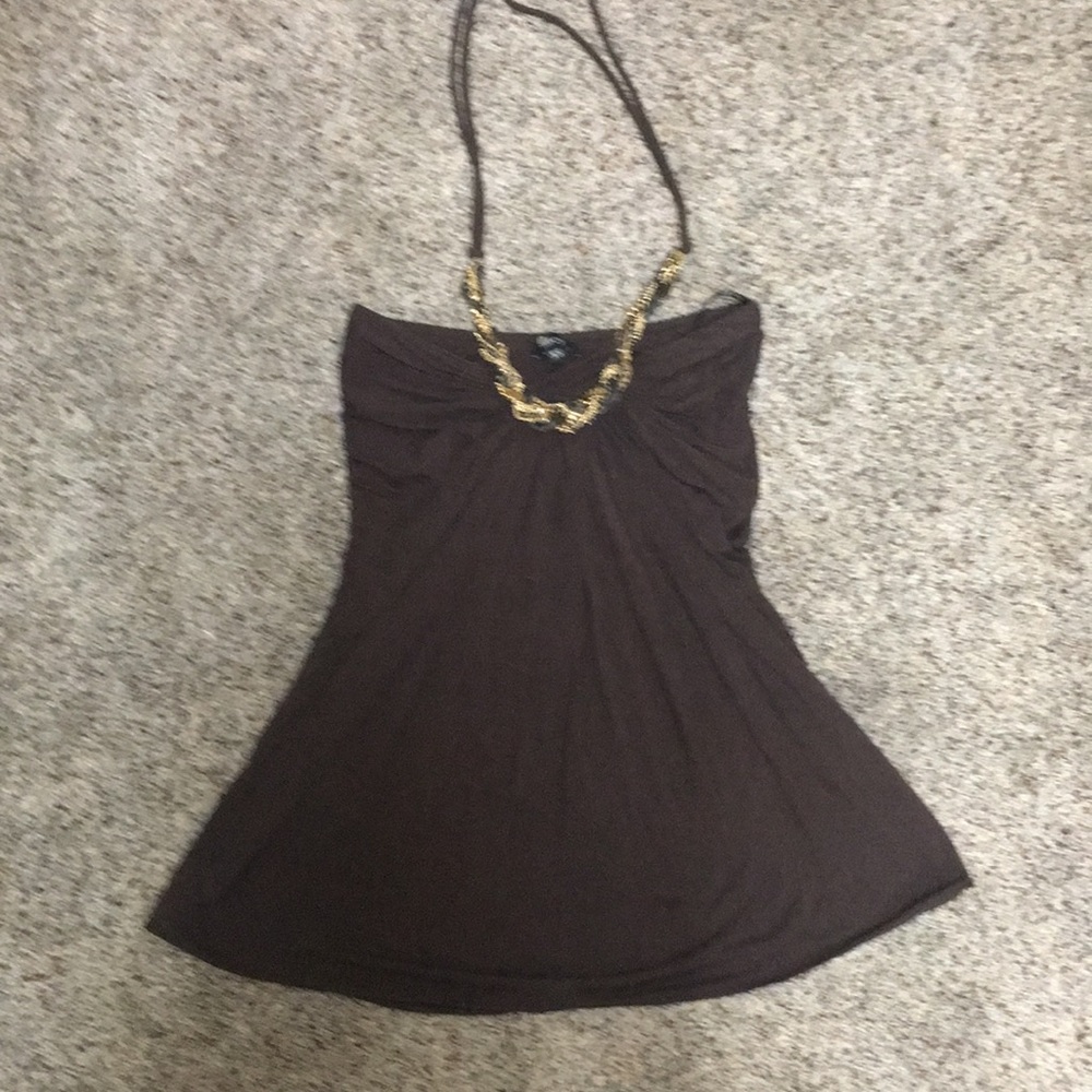 Sky halter top , foruna braided chain